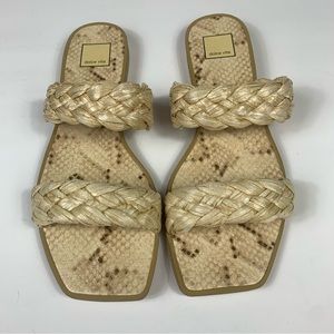 Dolce Vita Braided Sandals in Natural Beige